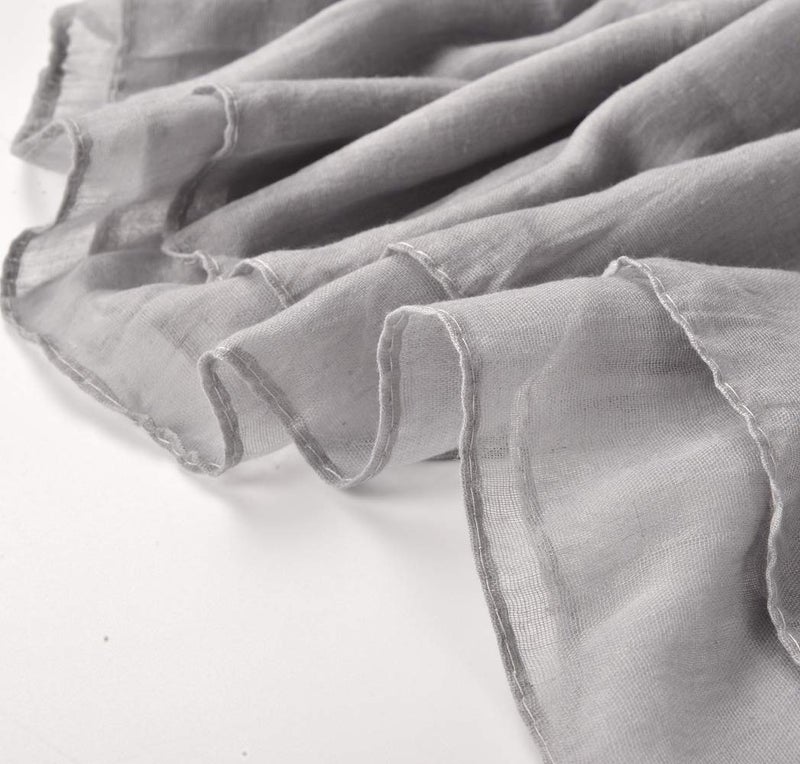 woogwin Women's Cotton Scarves Lady Light Soft Fashion Solid Scarf Wrap Shawl (One Size, Gray) - Image 5